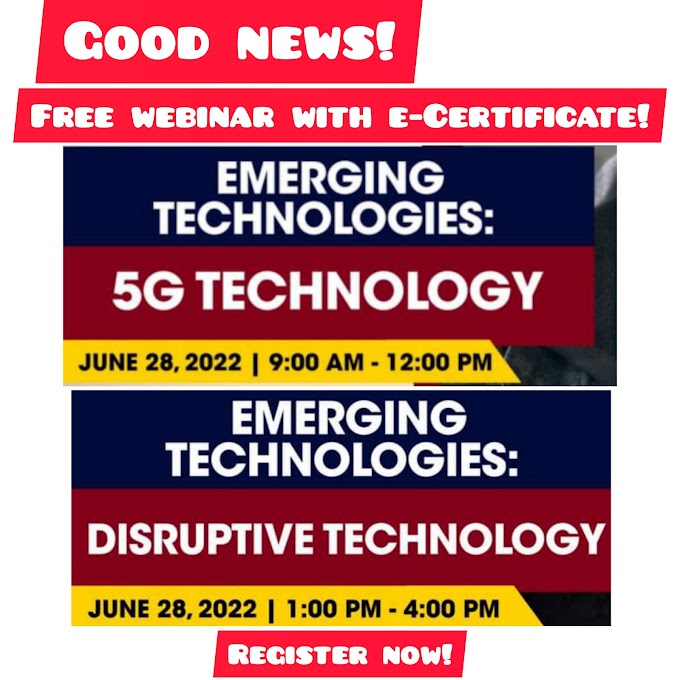 Free Webinar on Emerging Technologies, 5G, Distruptive Technology | June 28 with e-Certificate | Register here!