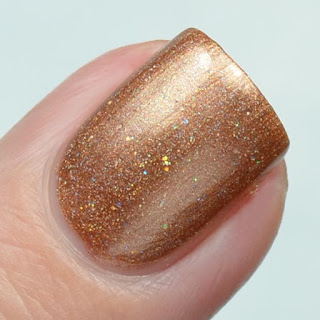 golden brown holographic nail polish
