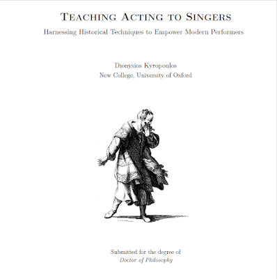 Dionysios Kyropoulos - Teaching acting to singers: harnessing historical techniques to empower modern performers