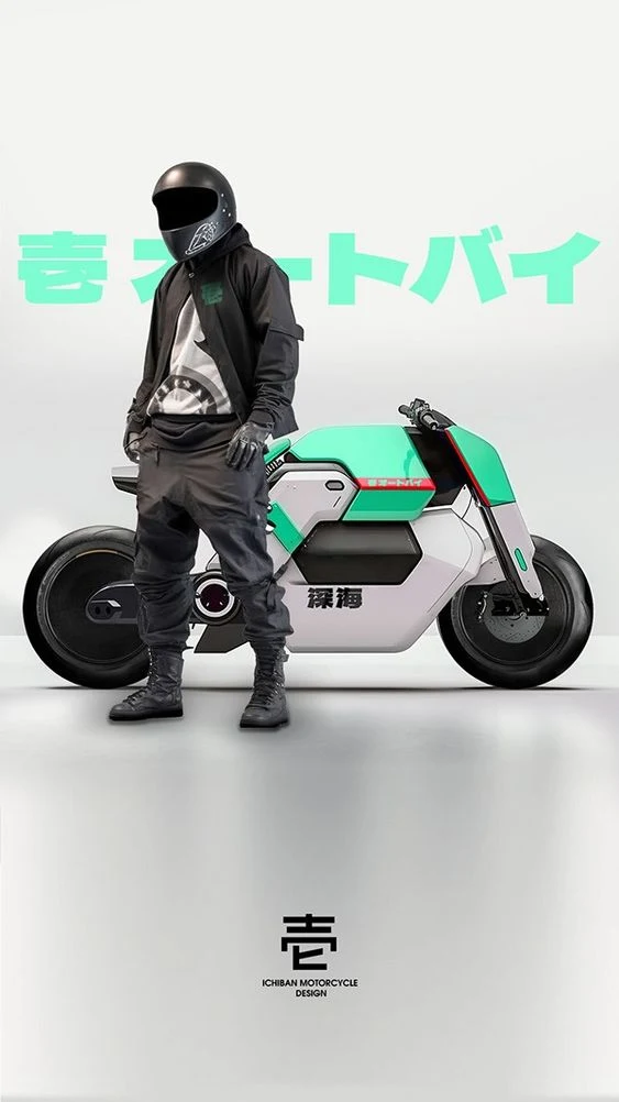 Mercenary Garage Custom Motorcycle Workshop 2024 ICHIBAN Electric Motorcycle Design Futuristic Cyberpunk Cafe Racer