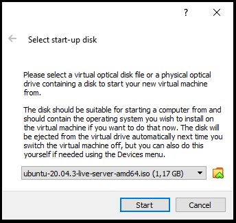 Memilih start-up disk