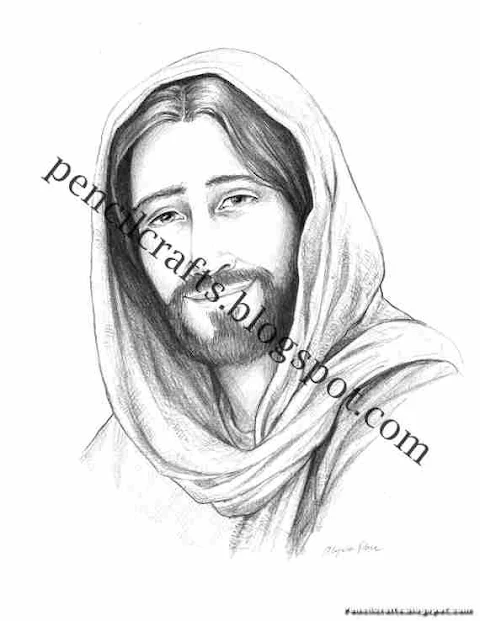 Jesus Christmas Pencil Drawings and Sketches