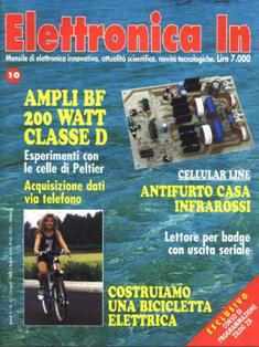 Elettronica In 10 - Giugno 1996 | ISSN 1124-8548 | TRUE PDF | Mensile | Elettronica
Elettronica In è una rivista mensile (10 numeri all'anno) di elettronica applicata con intenti didattici e divulgativi, rivolta a quanti operano nel campo della progettazione elettronica. 
In particolare ci rivolgiamo a quanti lavorano nei laboratori di Ricerca e Sviluppo e negli Uffici Tecnici di piccole e medie aziende nonché a quanti frequentano Corsi di Studio nel settore elettronico e informatico (studenti universitari e di scuola media superiore) ed ai loro insegnanti.
Prestiamo particolare attenzione anche a coloro che, pur non operando professionalmente in questi campi, sono affascinati dalla possibilità di realizzare in proprio dispositivi elettronici per gli impieghi più vari. 
I contenuti della rivista possono essere suddivisi in due differenti tipologie:
- Progetti pratici;
- Corsi teorici
In ciascun numero della rivista proponiamo progetti tecnologicamente molto avanzati, sia dal punto di vista hardware che software, che cerchiamo di illustrare nella forma più chiara e comprensibile occupandoci delle modalità di funzionamento, dei particolari costruttivi e delle problematiche software. In questo modo il lettore può acquisire e sperimentare in pratica una serie di conoscenze utili per cimentarsi in seguito con progetti simili o ancora più complessi. In ogni caso tutti i circuiti proposti sono originali ed hanno un'utilità immediata.
Nel secondo caso (Corsi teorici) vengono trattati argomenti di grande attualità per i quali non esistono ancora (o esistono in maniera frammentaria) informazioni approfondite. Agli aspetti teorici fanno sempre seguito applicazioni pratiche con le quali verificare sul campo le nozioni teoriche apprese.