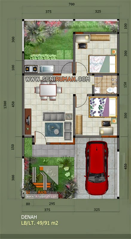 Desain Rumah  Minimalis Type  45  Yang Cantik Dan Menawan 