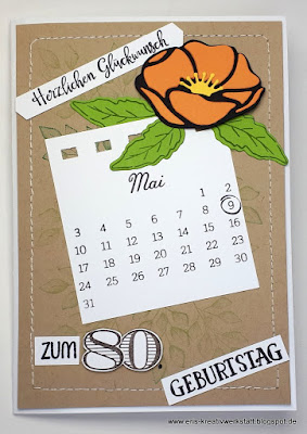 Grußkarte zum runden Geburtstag mit Kalenderblatt aus "Kreative Tage" Stampin' Up! www.eris-kreativwerkstatt.blogspot.de