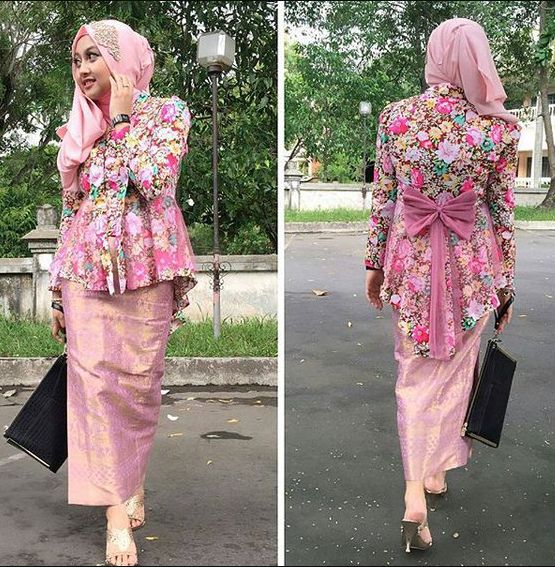 21 model kebaya kutu baru motif bunga modern modis cantik