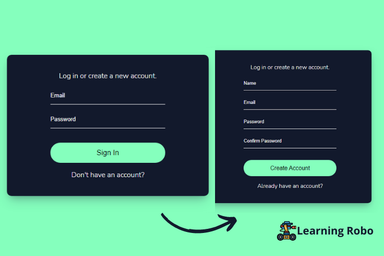 Responsive Login and Signup Form with modern UI using HTML, CSS & JavaScript