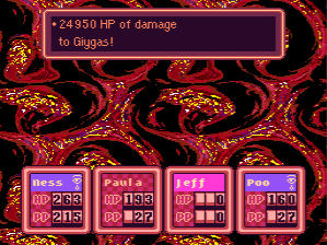 Giygas, archenemy of EarthBound, begins to break down.