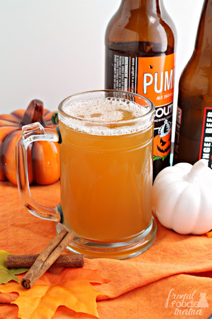 This quick and easy two ingredient Pumpkin Ginger Shandy is the perfect cocktail for fall or Thanksgiving entertaining.