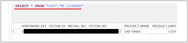 SAP HANA license check by SQL