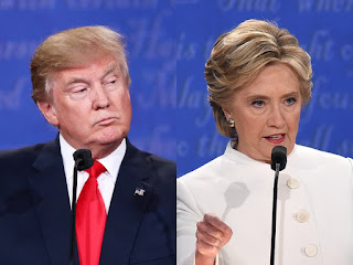 Pro-Life Donald Trump and Pro-Abort Hillary Clinton during the 3rd presidential debate.