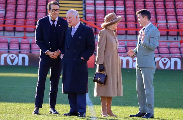 Wrexham Football Club co-owners Ryan Reynolds and Rob McElhenney. King Charles and Queen Camilla