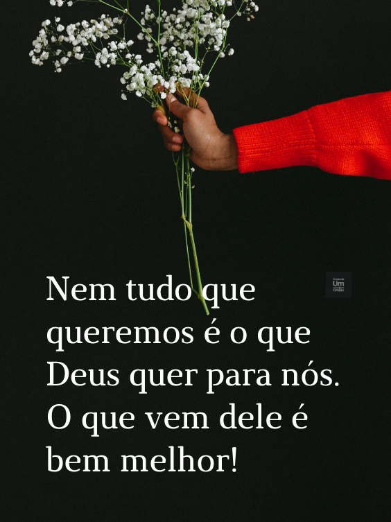 frase: Nem tudo que queremos é o que Deus quer para nós