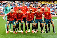 SELECCIÓN DE ESPAÑA. Temporada 2018-19. Kepa. Sergio Ramos, Busquets, Marco Asensio, Íñigo Martínez y Dani Parejo; Isco, Rodrigo, Carvajal, Fabián Ruiz y Jordi Alba. SELECCIÓN DE ESPAÑA 3 (Sergio Ramos, Morata, Oyarzabal) SELECCIÓN DE SUECIA 0. 10/06/2019. Eurocopa 2020, fase de clasificación. Madrid, España, estadio Santiago Bernabeu.