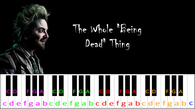 The Whole Being Dead Thing (Beetlejuice the Musical) Piano / Keyboard Easy Letter Notes for Beginners