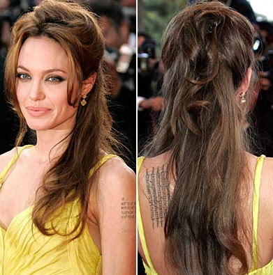 angelina jolie back tattoos