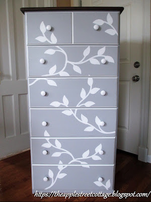  unfinished chest stenciled makeover