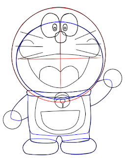 Cara Menggambar Doraemon  Dengan Mudah