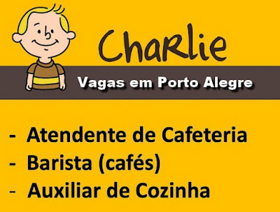 Charlie Brownie abre vagas para Aux. Cozinha, Barista e Atendente em Porto Alegre