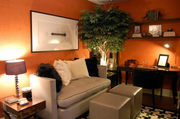 7 Orange  living  room  design  ideas  and color cobinations