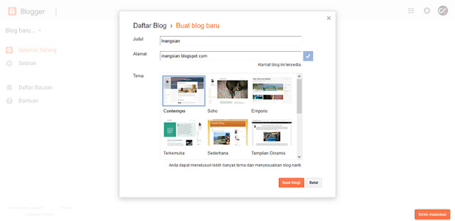 Cara terbaru membuat blog di blogspot (blogger)