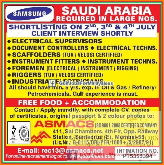 Samsung KSA Large job vacancies