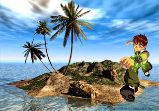 Ben 10 Running Teen Hero at 3D Ben Ten Desert Island desktop wallpaper