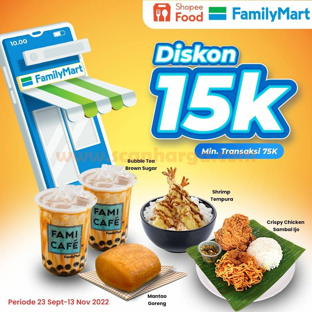 FAMILYMART Promo SHOPEEFOOD DISKON Rp. 15.000