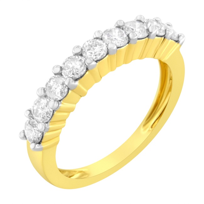 **"Unveiling the Radiance: 10KT Yellow Gold Diamond Band Ring"**