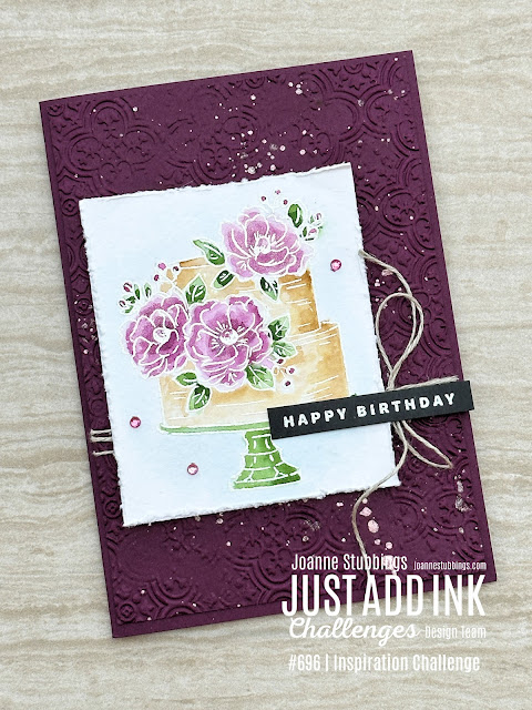 Jo's Stamping Spot - Just Add Ink Challenge #696 using Happy Birthday to You and Something Fancy by Stampin' Up!