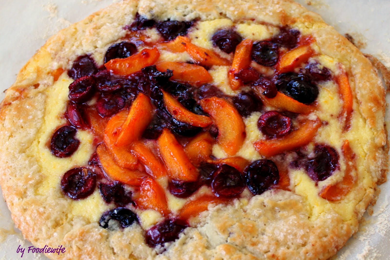 Cherry Apricot Crostata With A Ricotta Filling