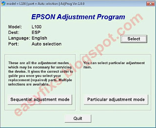 Adjustment Program Epson L100 - ESP Ver. 1.0.0