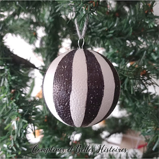 Décoration d'Halloween pour le sapin, boule de Noël Citrouille, en noir et blanc