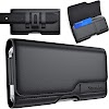 Stronden Holster for iPhone 13, 13 Pro, 12, 12 Pro, 11, XR - Leather Belt Case with Belt Clip/Loop [Magnetic Closure] Premium Pouch w/Built in ID Card Holder (Fits Otterbox Commuter Case on)