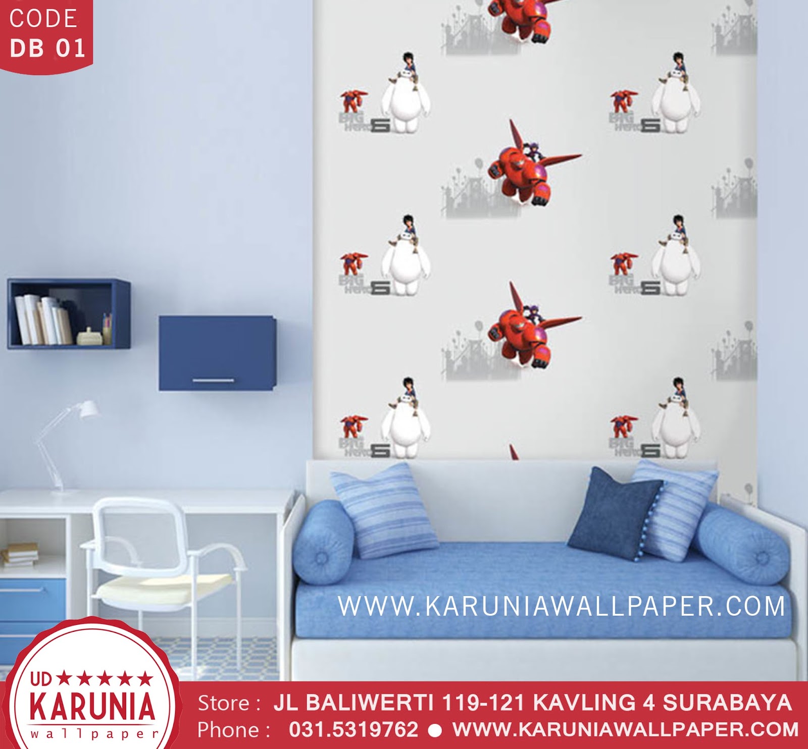 jual wallpaper dinding big hero 6 baymax disney surabaya karuniawallpaper