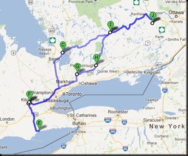 Port Dover route