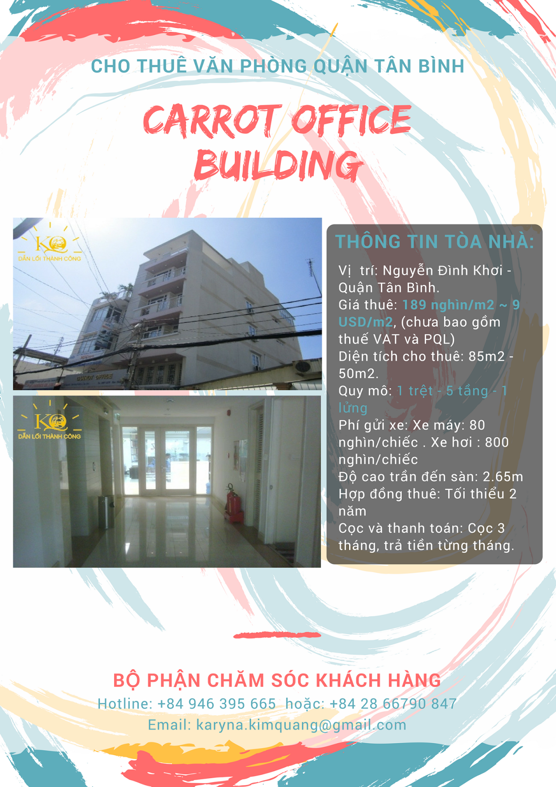 CHO THUÊ VĂN PHÒNG QUẬN TÂN BÌNH CARROT OFFICE BUILDING, GIÁ MỀM