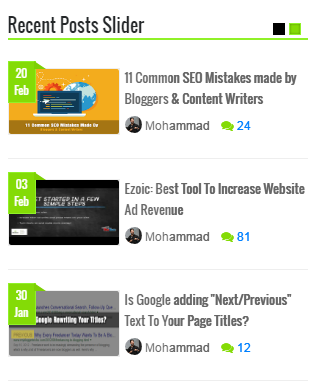 Recent Posts Slider Widget For Blogger