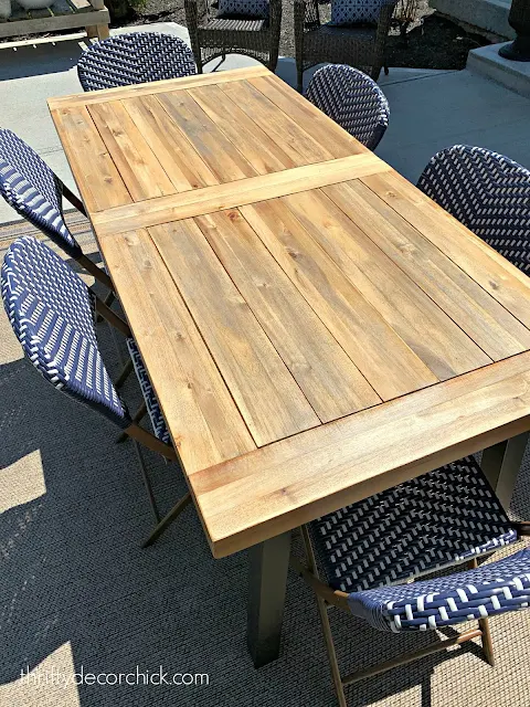 Refinish outdoor wood table 