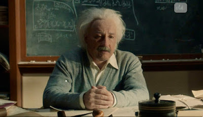 An image of Einstein from the Netflix movie “Einstein and the Bomb.”