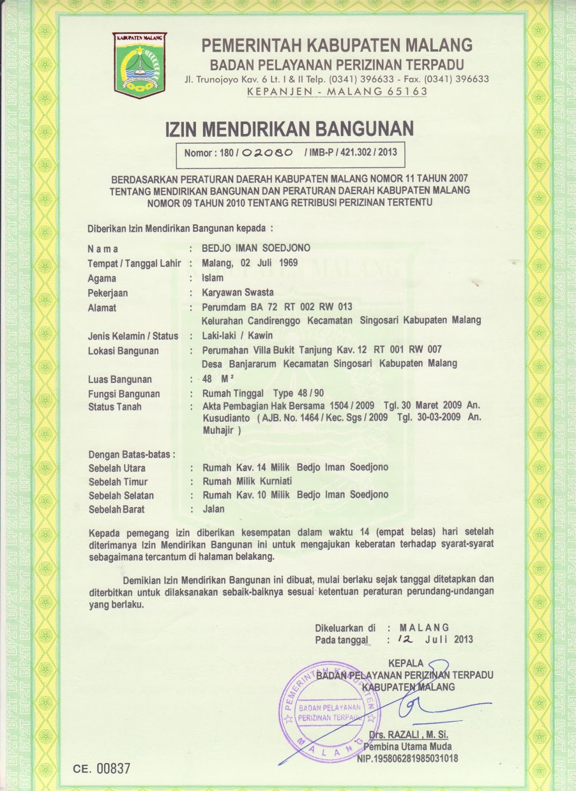 Surat Rasmi Permohonan Bekalan Air - Rasmi V