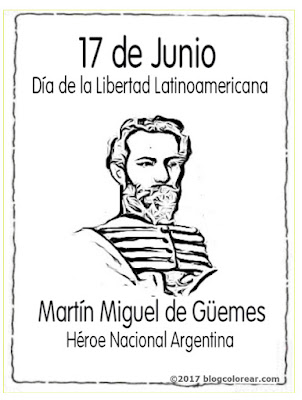 colorear dibujos de Martín Miguel de Güemes