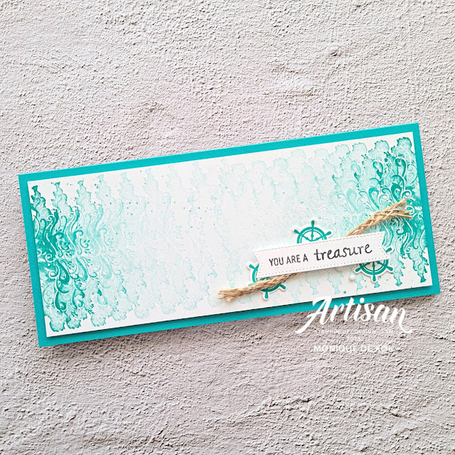 On the Ocean, Stampin Up, Artisan Designteam, bestellen, stempelen, techniek, zelfgemaakt, kaart