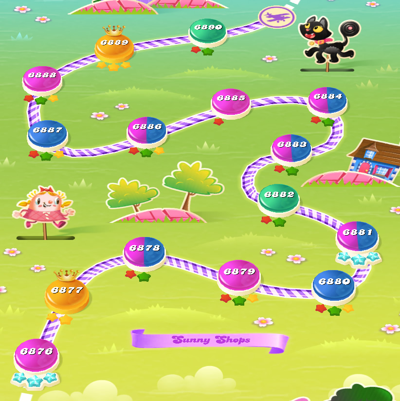 Candy Crush Saga level 6876-6890