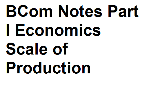 BCom Notes Part I Economics Scale of Production