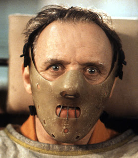 Anthony Hopkins, Hannibal Lecter, wearing the famous Lecter mask