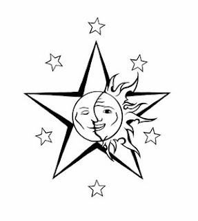 Star Moon Tattoo Design