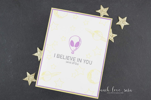 This fun encouragement card, with it's cheery color combo, is a quick and simple way to cheer on a friend, and hopefully bring a smile to their face.  Featuring the new I Believe Stamp Set from Fun Stampers Journey.  #fsjallday  