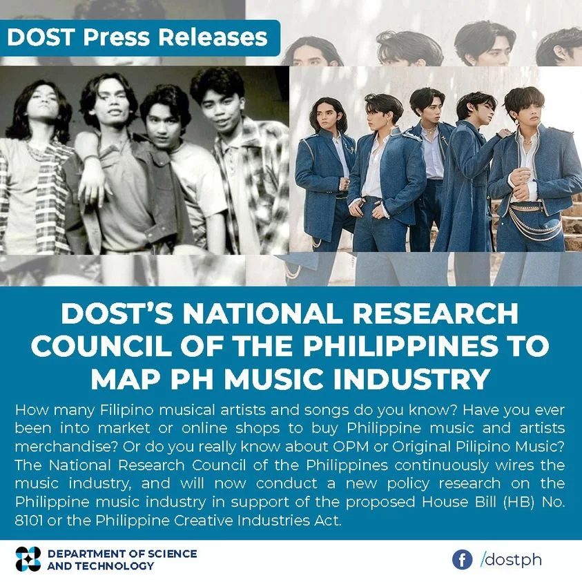 DOST’s National Research Council of the Philippines to map PH music industry