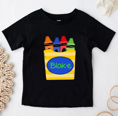 Personalized Boys Crayons Back To School T-shirt